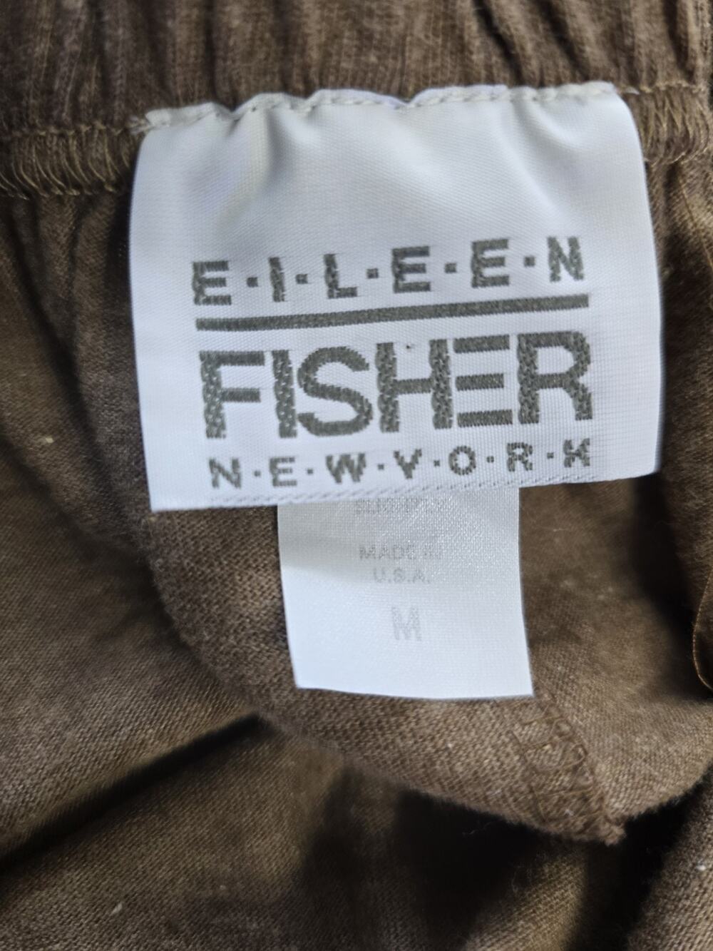 Vintage 1980s Eileen Fisher Cotton Knit Maxi Skirt M Elastic Waist Slit USA Made